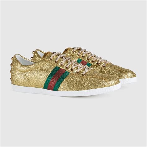 glitter gold gucci shoes|gucci glitter web sneakers.